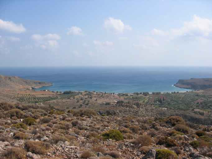 picture of the bay of Kato Zakros from old road
